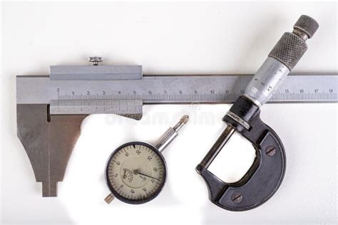 Caliper Micrometer And Sensor Measuring Tools Used In The Workshop