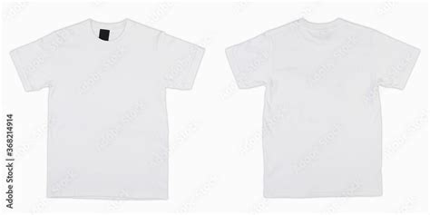 Blank T Shirt Color White Template Front And Back View On White