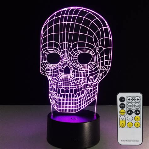 Halloween Skull Lamp 3d Night Light Kids Toy Led Touch Table Lamp 7