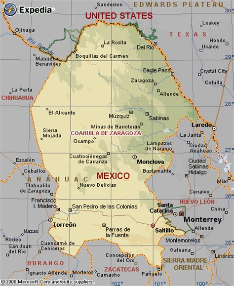Coahuila Mexico Map Pictures Of Coahuila Mexico Mapa De Coahuila