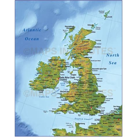 Buy 4m Scale British Isles Strong Relief Map Conical Projection Online