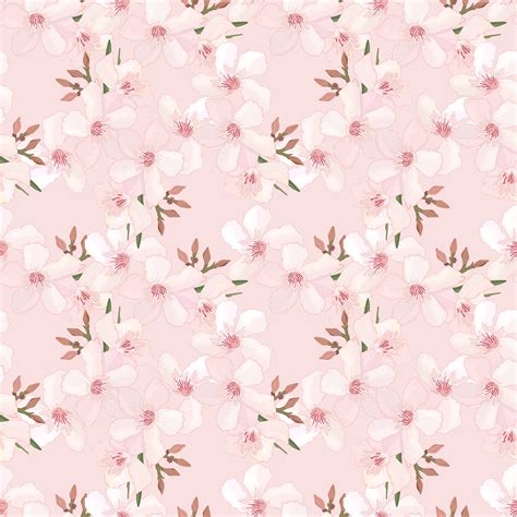 Spring Floral Seamless Pattern With Delicate Small Flowers And Buds Of
