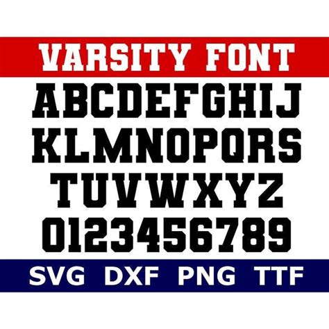 Varsity Font Svg Ttf Varsity Alphabet Sports Font School Etsy