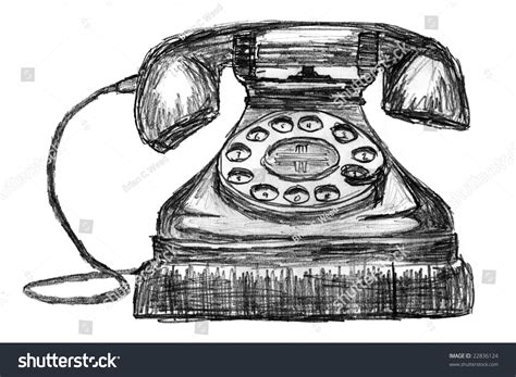 Pencil Sketch Of A Vintage Telephone Stock Photo 22836124 Shutterstock