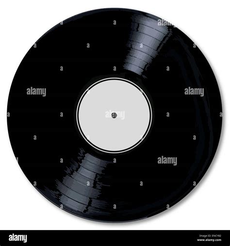 A Typical Lp Vinyl Record With A Blank Label Over A White Background