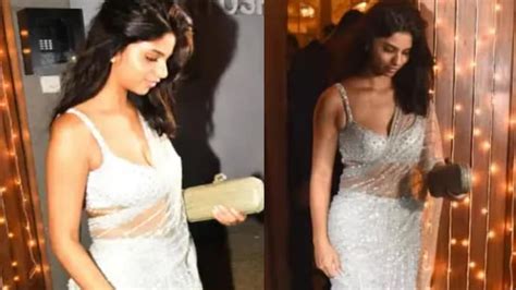 Suhana Khan Makes Heads Turn In White Saree At Alanna Pandays Sangeet Fans Call Her Stunning