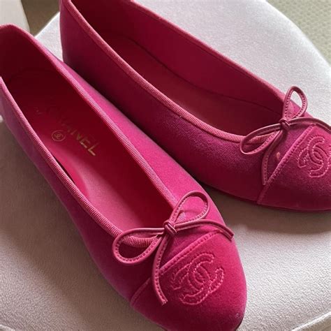 Chanel Hot Pink Suede Flats Size Us 6 Worn Once Depop In 2022