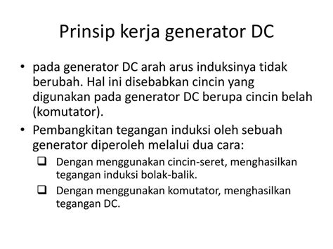 Prinsip Kerja Generator Dc
