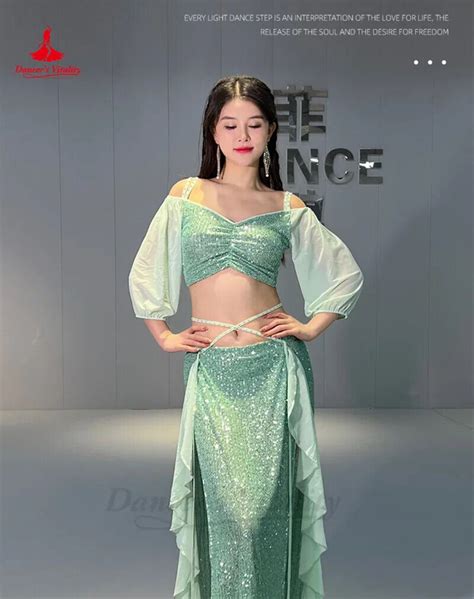 Belly Dance Costume Women Short Sleeves Top Split Long Skirt 2pcs Oriental Set Ebay