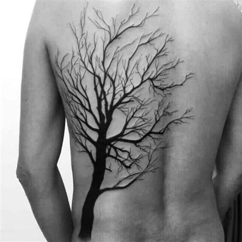 40 Tree Back Tattoo Designs For Men Wooden Ink Ideas