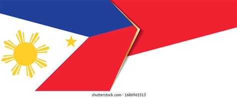 Philippines Indonesia Flags Two Vector Flags Stock Vector Royalty Free