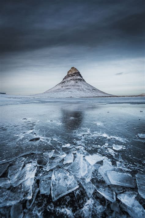Kirkjufell Frozen Iceland Landscape Iceland Photography