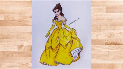 Princess Belle Drawing Drawing Princess Belle Disney Colored