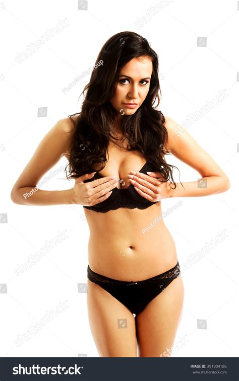 Woman Lingerie Touching Her Breast Stock Photo Shutterstock