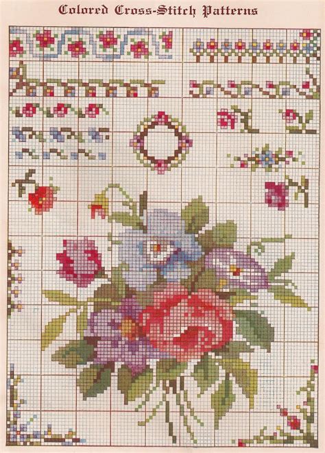 Sentimental Baby Free Vintage Colored Cross Stitch Pattern Cross