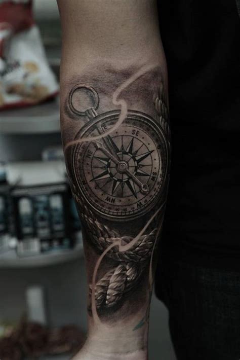 100 Awesome Compass Tattoo Designs Art And Design