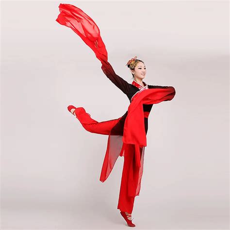 New Water Sleeves Dance Costumes Woman Hanfu Red Ink Chinese Classical