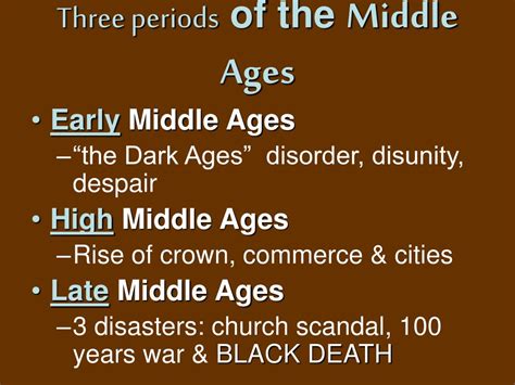 Ppt Three Periods Of The Middle Ages Powerpoint Presentation Free