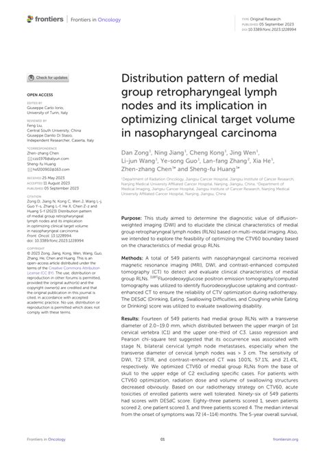 Pdf Distribution Pattern Of Medial Group Retropharyngeal Lymph Nodes