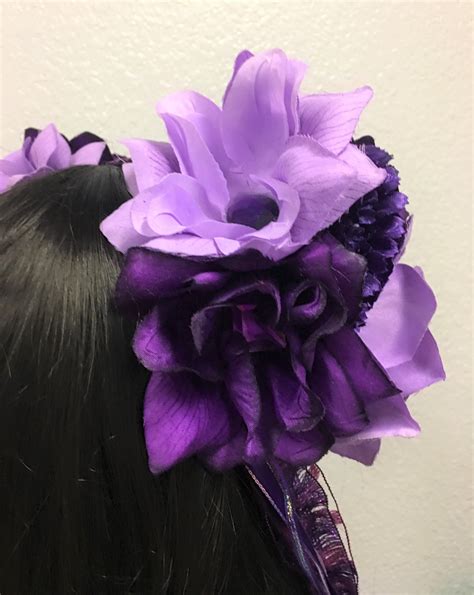 Purple Flower Headband Flower Headdress Floral Crown Purple Flower