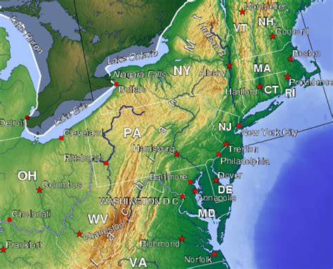 Map Of Usa East Coast Topographic Map Of Usa With States Sexiz Pix