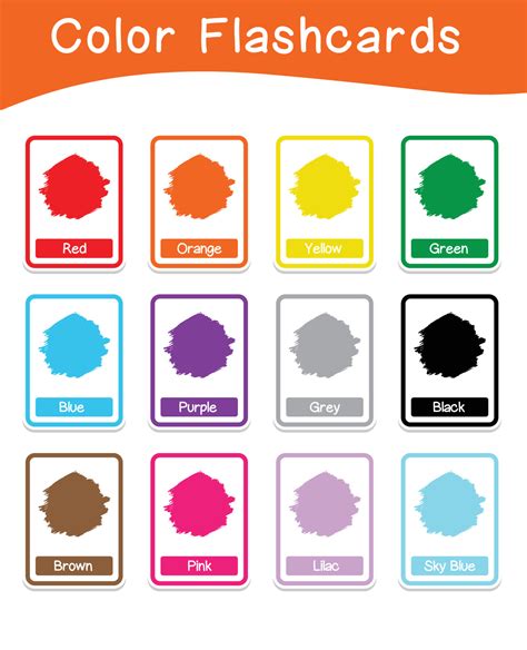 Vector Set Of Color Flashcards Color Flashcards Edition Color