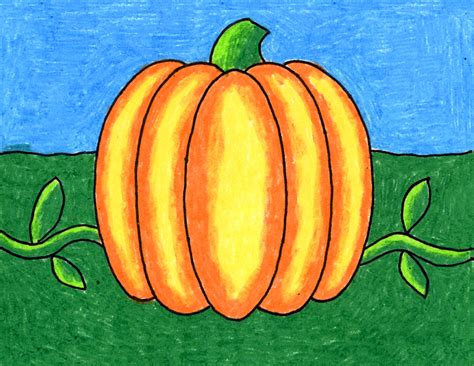 Choose a plant and a pumpkin. How to Draw an Easy Pumpkin · Art Projects for Kids