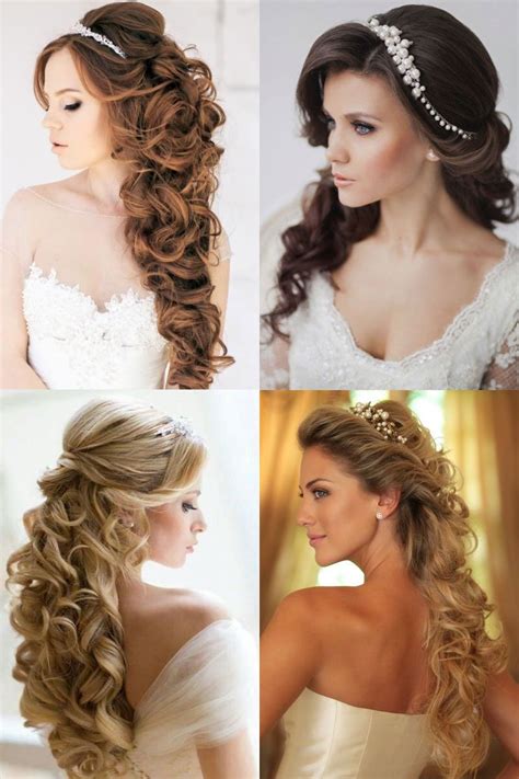 Свадебная прическа на длинные волосы с диадемой Bride Hairstyles For