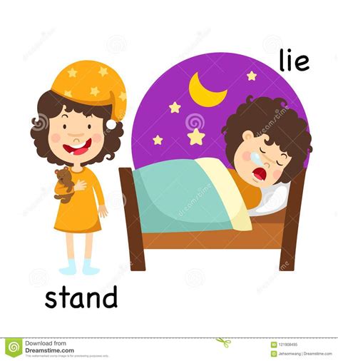 Opposite Stand And Sit Vector Illustration 123277430