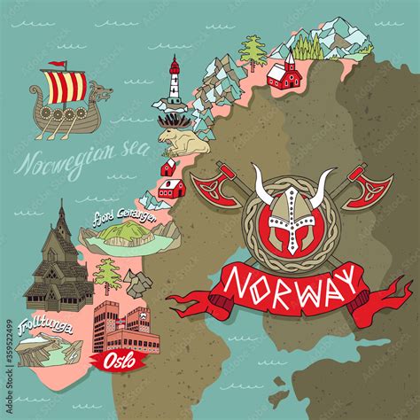 Cartoon Map Of Norway Elements Of The Scandinavian Culture Travel And