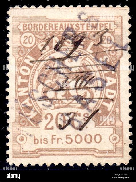 Switzerland Basel 1884 Bordereau Revenue 20c 1c Stock Photo Alamy