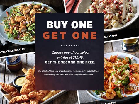 Get free delivery when you spend over $10 online at potbelly sandwich shop. Applebee's Offers Buy One, Get One Free Entrée For A ...