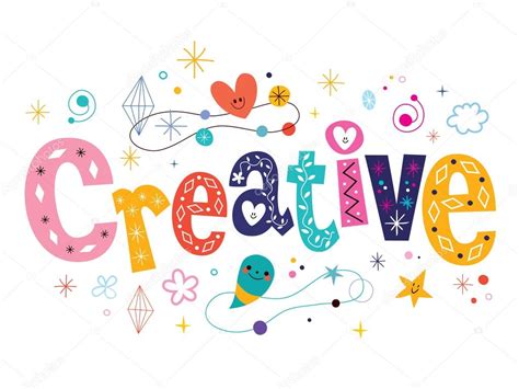 Word Creative Decorative Type Lettering Text Design Stock Illustration