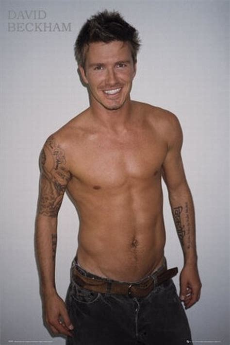 David Beckham Soccer Short Guy Men Hair Shirtless 6 Pack