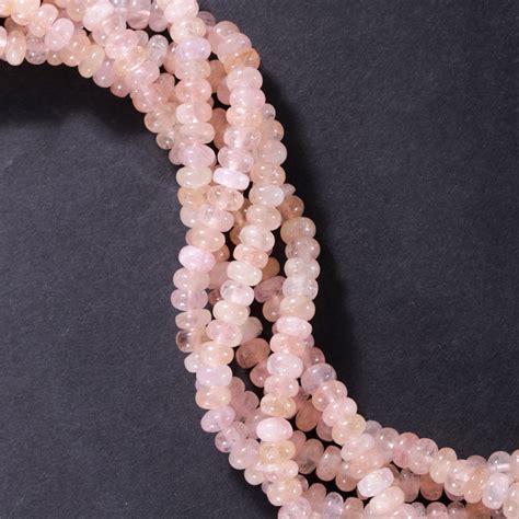 Natural Pink Morganite Stone Beads Morganite Smooth Rondelle Etsy
