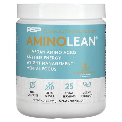 Rsp Nutrition Aminolean 5 G Vegan Amino Acids Anytime Energy
