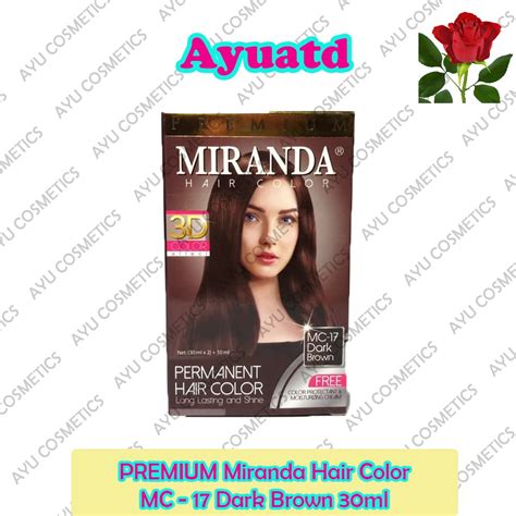 Premium Miranda Hair Color Mc 17 Dark Brown 30ml Shopee Indonesia