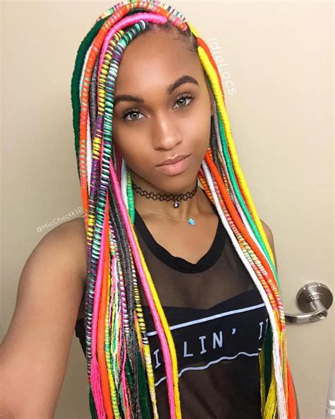 20 Playful Ways To Wear Yarn Dreads Yarn Dreads Yarn Braids Styles