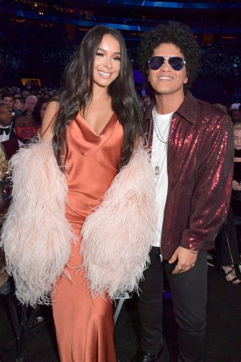 Bruno Mars Makes A Rare Appearance With Girlfriend Jessica Caban At The