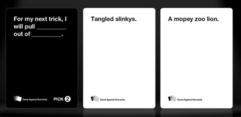 Nothing graphic will be shown in this post, only words, but it could still get you some weird looks in the workplace). Cards Against Humanity: The Party Game for Horrible People - Techli