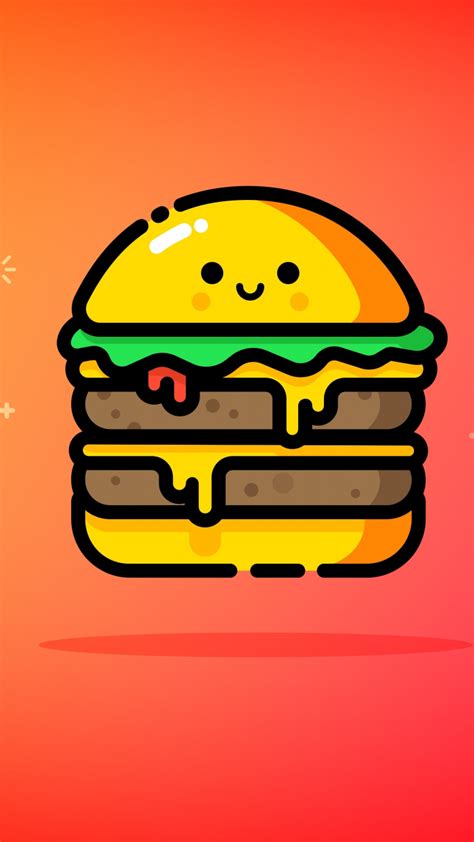 Download 720x1280 Wallpaper Cheese Burger Orange Smiley Food