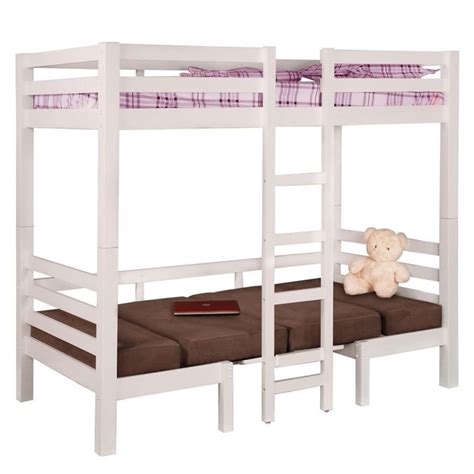42.9'' clearance from floor to underside of bed: Coaster Twin over Twin Convertible Loft Bunk Bed in White ...