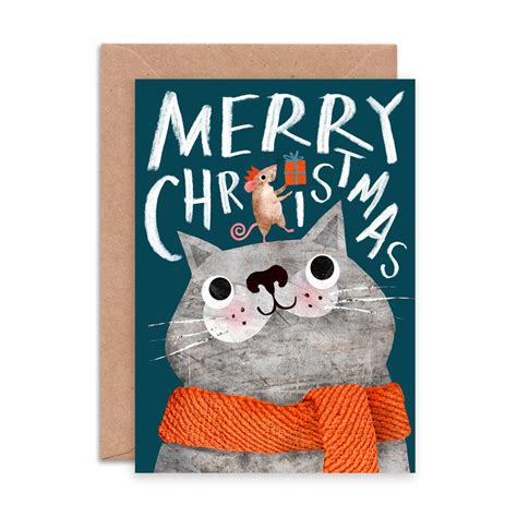 Pack Of Twelve Festive Animal Christmas Cards By Emily Nash