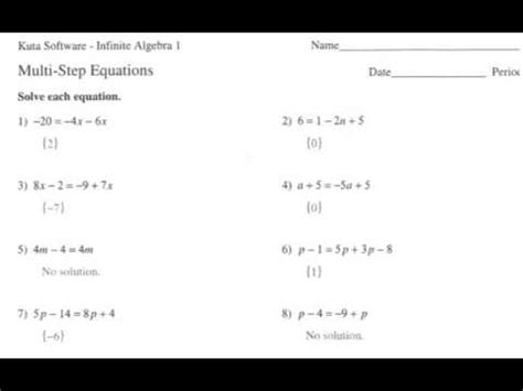 Kuta software infinite algebra 2. Alg 1. Kutasoftware Worksheet Answers - YouTube