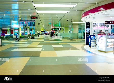 Modern Interior Of Changi International Airport In Singapore Stock