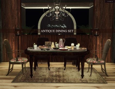 Antique Dining Set 11 Items Included At Yumias Place Sims 4 Updates