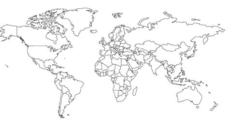 Weltkarte Umrisse Einfach Zum Ausdrucken
