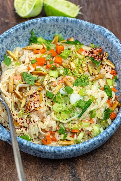 Mediterranean Style Cold Noodle Salad With Tahini Dressing Easy