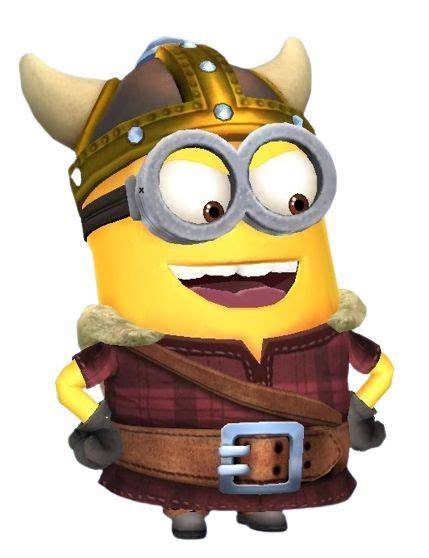 A Cartoon Minion Wearing A Viking Outfit