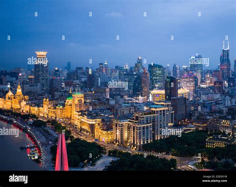 Shanghai Urban Construction Scenery At Night Stock Photo Alamy
